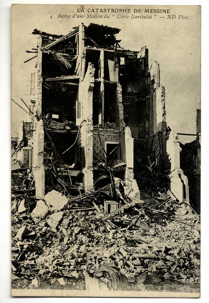 A3P47-e_1.jpg - LA CATASTROPHE DE MESSINE - Restes d'une Maison du "Corso Garibaldi" - ND Phot