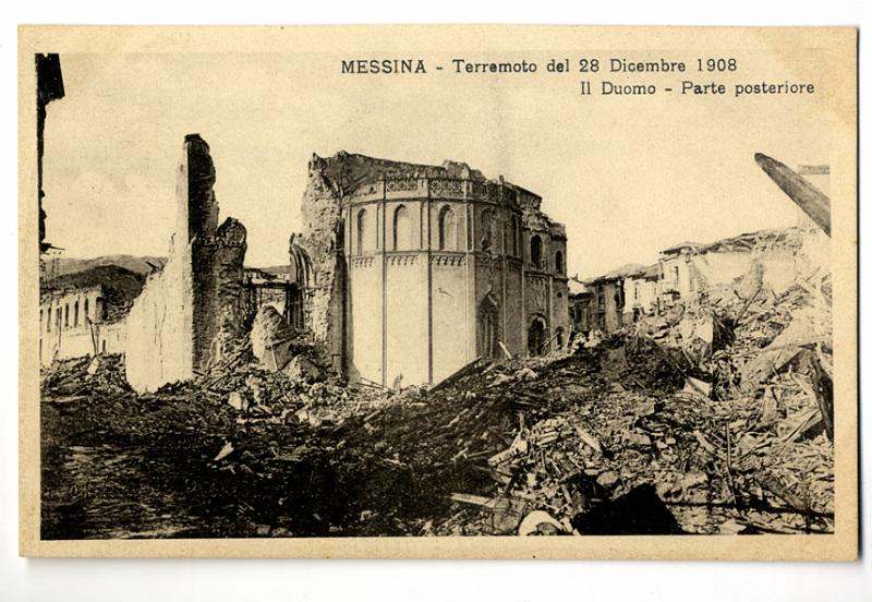 A3P8-d_1.jpg - Messina - Terremoto del 28 Dicembre 1908. Il Duomo - Parte posteriore