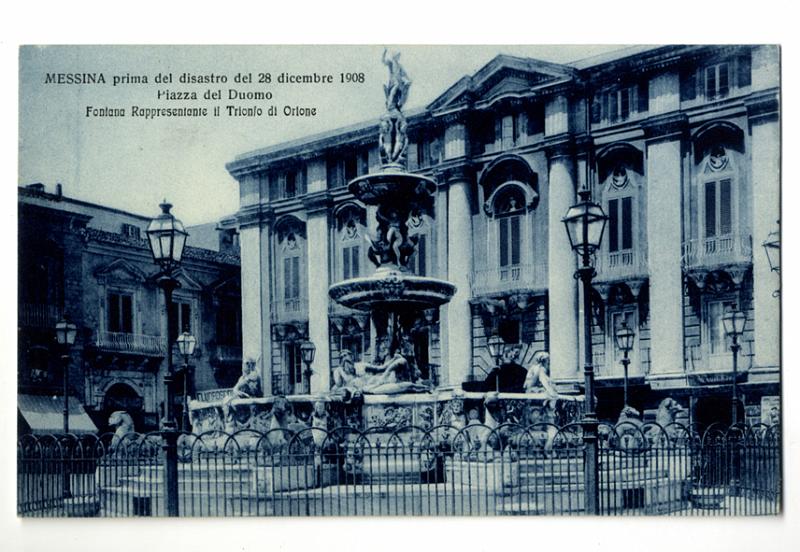 A3P6-f_1.jpg - Messina prima del disastro del 28 dicembre 1908. Piazza del Duomo. Fontana Rappresentante il Trionfo di Orione